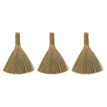 Imagem de SWOOMEY 3 vassouras de mesa portáteis pequenas vassouras de palha com alça curta para limpeza de cantos de desktops