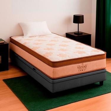 Imagem de Cama Box Baú Solteirão E Colchão Victory Molas V-store Cinza