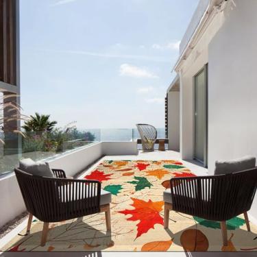 Imagem de Tapete para ambientes externos, 12 x 17 cm, canudo de plástico impermeável, impermeável, tropical, hidrofóbico, não mofado, para deck, anticongelante, resistente a rasgos, tapete têxtil para jardim e