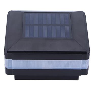 Imagem de Mingzhe Energia Solar LED Lâmpada de Pilar para Cerca IP65 Preto à Prova D'água para Decoração de Jardim Ao Ar Livre (Branco quente + azul)