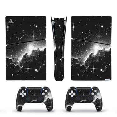 Imagem de Digital Edition Console Controller Skin for PS5 – Black White Galaxy Star Skin for PS5 Texture Pattern Wrap–Full Cover Vinyl Sticker Set–Waterproof Anti Scratch–Minimalist Style for Boys Teens