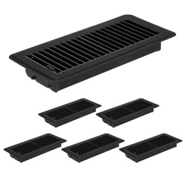 Imagem de PATIKIL Coberturas de ventilação de chão de 10 x 25 cm, 6 peças de registros de piso capas de ventilação de ar de metal resistente para ventilação de ar fácil ajustável para grades de teto de parede