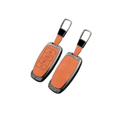 Imagem de Capa de couro para chave de carro, liga de zinco, compatível com incubatório jaecoo tigo 7 8 pro max omoda c5 plus arrizo 5 estilo(Orange ring)