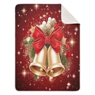Imagem de Blueangle Cobertores de Natal para bebês com sinos de berço para cochilo, 76 x 101 cm, cobertores aconchegantes e macios unissex para meninos, meninas, crianças, bebês (409)