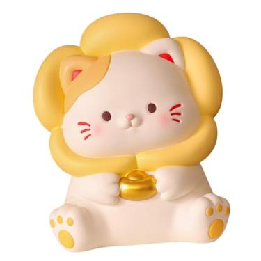 Imagem de Ｂｅｓｇａ Cofrinho em Forma de Gato, Peça Colecionável para Guardar Dinheiro, Ideal para Decorar Mesas, Quartos, Escritórios, Estantes, Entradas E Armários, Cabeça de flor L, Tamanho real