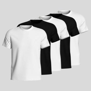Imagem de Kit 5 Camisetas Masculina 100% Algodão Lisa Básica Verão-Masculino