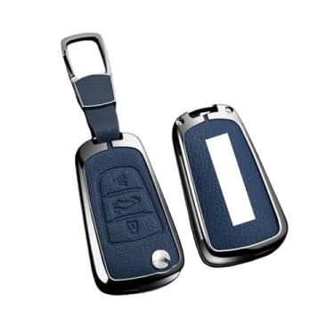 Imagem de Capa de liga para chave de carro, compatível com Great Wall Haval Hover Wingle 5 6 H3 H5 H6 H1 H3 C30 C50 M4 3 botões, bolsa protetora, chaveiro(B 3-1 Blue)