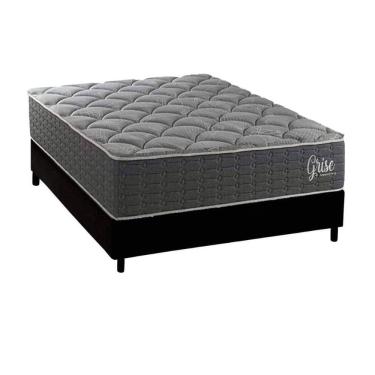 Imagem de Cama Box NOVO + Colchão Ortopédico Kappesberg D40 Anatômico Grise + Base CRC Corano Black