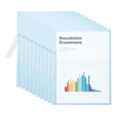 Imagem de PATIKIL Pacote com 15 capas de relatório transparentes com clipe giratório, pastas de apresentação frontais de 30 x 23 cm, fichário de documentos com capacidade de 100 folhas para projetos de