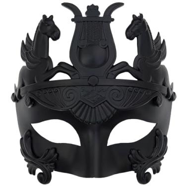 Imagem de Ubauta Máscara De Gladiador Romano Ubauta: Meia Face Para Adultos - Fantasias Perfeitas Halloween, Mardi Gras, Festas Carnaval, Eventos Temáticos E Bailes Pretos