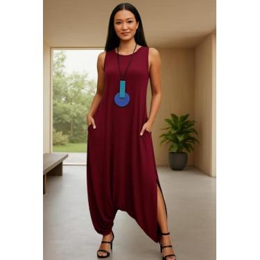 Imagem de Macacão Saruel Regata com Bolso - modanascimento, Vinho, P