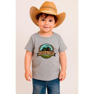 Imagem de Camiseta Infantil T Shirt Agro Moda Country Em Algodão Farmfun, Cinza,