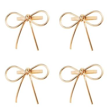 Imagem de Conjunto 4 Anéis para Guardanapos Entre Laços Dourado Wolff