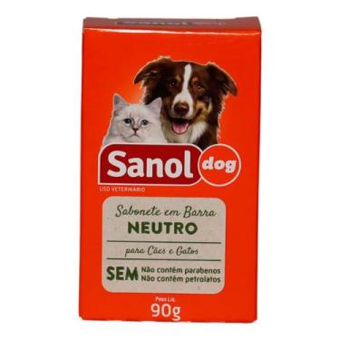 Imagem de Sabonete Em Barra Cães E Gatos Sanol Dog 90G Neutro