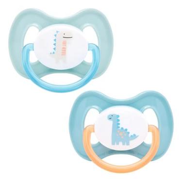 Imagem de Kit Chupeta Buba Comfort Fase 2 Magic Dino Azul
