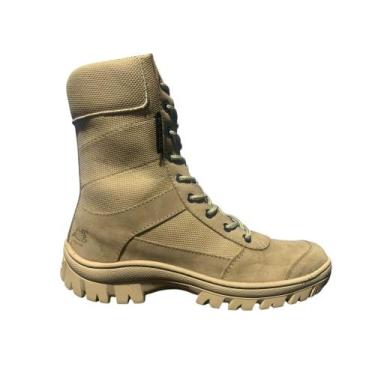 Imagem de Coturno Bota Militar Areia Masculino Com Zíper Blaqueado - KM SHOES, 4