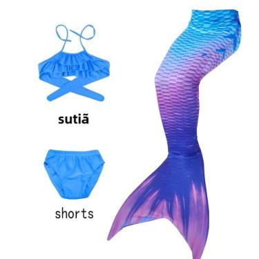 Imagem de Cauda De Sereia Roxa Para Crianças Para Natação, Respirável, Ajuste Pe
