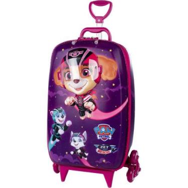 Imagem de Mala Infantil Patrulha Canina 3D com Rodinhas - Roxa - MAX TOY