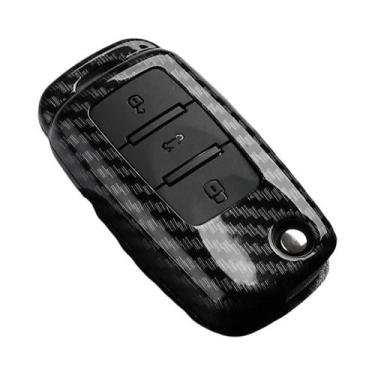 Imagem de Capa De Chave De Carro Em Fibra De Carbono ABS Para VW Polo Tiguan Pas