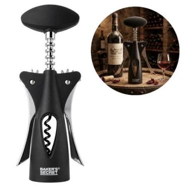 Imagem de Saca Rolhas Asas Abridor Vinho Garrafa Manual Baker's Secret