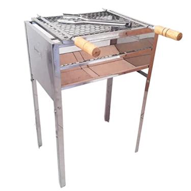 Imagem de Churrasqueira Com Tijolo Refratário Grelha E Espetos De Inox