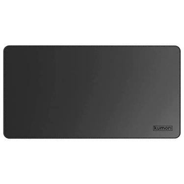 Imagem de KUMORI Deskmat Mouse Pad Grande Home Office Material Sintético - Não é Couro Animal - Ultradurável Atóxico Resistente à Água (Preto, 80x40)