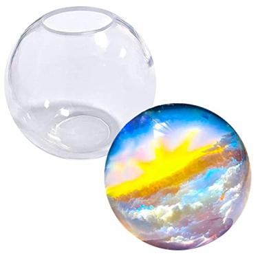 Imagem de Molde esférico de silicone para resina epóxi, fabricação de joias, cera de vela, sabonete caseiro, bomba de banho, peça única de 10 cm
