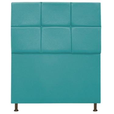 Imagem de Cabeceira Damares 90Cm Solteiro C Botonê Suede Azul Turquesa