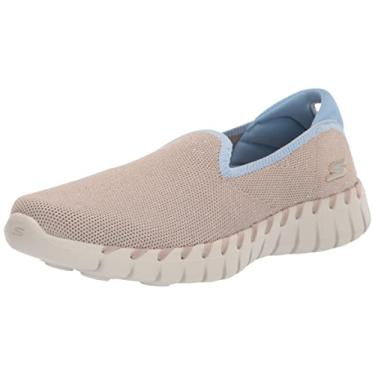 Imagem de Skechers Tênis feminino Go Walk Smart 2 de malha elástica, Castanho-acinzentado/azul, 7.5
