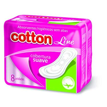 Imagem de Absorvente Cobertura Suave S/Abas 8 Unid., Cotton Line