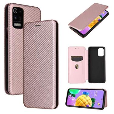 Imagem de For LG K52 / K62 Carbon Fiber Texture Horizontal Flip TPU + PC + PU Leather Case with Card Slot