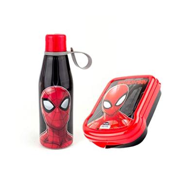 Imagem de Kit Homem Aranha Garrafa Infantil 530ml e Sanduicheira Plasutil