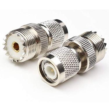 Imagem de Adaptador coaxial DHT Electronics RF TNC macho para conector fêmea UHF pacote com 2