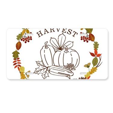 Imagem de DIYthinker Placa de carro com estampa de guirlanda de Dia de Ação de Graças em aço inoxidável para decoração de carro