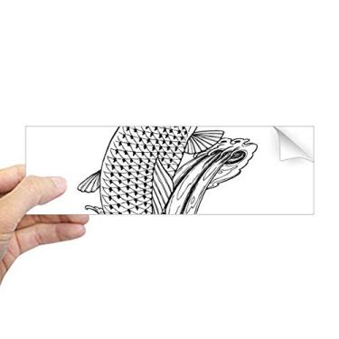 Imagem de DIYthinker Adesivo retangular Fish Swimming Up Fast Hope Luck para janela de notebook