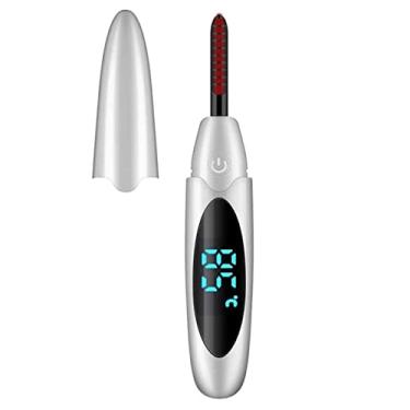 Imagem de Modelador de cílios elétrico aquecido carregador USB kit de ondulação de maquiagem de longa duração modelador de cílios natural ferramentas de beleza, branco