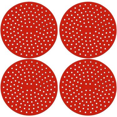 Imagem de Almofada De Silicone Para Fogão De Indução 4 Peças Vermelho