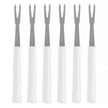 Imagem de Conjunto de Garfos para Petiscos 6 pçs Branco em Inox CJGA-004BR - Hauskraft