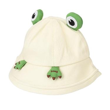 Imagem de Chapéu de Pescador, Leve Em Forma de Animal, Algodão, Aba Larga, Proteção UV, Chapéu de Sol para o Verão (Branco)