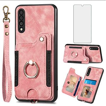 Imagem de Capa de telefone para Samsung Galaxy A50 A50S A30S Capa carteira com protetor de tela e alça de pulso RFID suporte de cartão de crédito anel acessórios de celular A 50 50S 30S S50 50A SM A505G