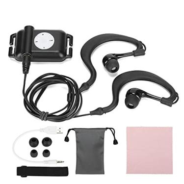 Imagem de MP3 Player impermeável IPX8 com fone de ouvido, reprodutor de música esportivo de natação 8 a 10 horas de reprodução de música MP3/WMA, leitor de música de 4 GB com cabo USB, bolsa para natação, surfe, corrida