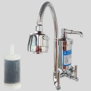 Imagem de Torneira Gourmet Com Filtro Parede 1/4 Volta Para Cozinha + Refil Extr