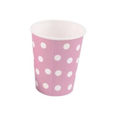 Imagem de Copo papel Poa Rosa Bebe Biodegradável - 10 un - 270 ml - Silver Festa
