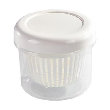 Imagem de YWJLQH Coador de Iogurte com Tampa, Caixa de Armazenamento Fresco, Utensílios de Cozinha Laváveis, Recipiente para Leite E Nozes, Coador de Queijo para Pique, branco