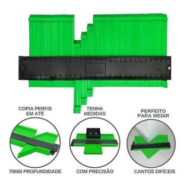 Imagem de Gabarito Copiador De Contornos Modelador 27cm Medidor Perfil - ZEM