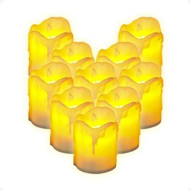 Imagem de Vela Decorativa Led Eletrônica Natal Bateria Inclusa Kit 10 - Hxt, Ama