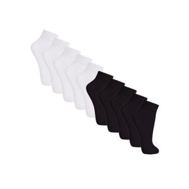 Imagem de Kit com 10 Meias Soquete Fio 20 Loba 5530-001 - LUPO, Preto