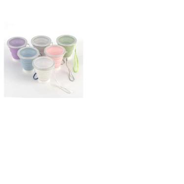 Imagem de Kit 10 Copo Silicone Dobrável 320ml Reutilizável Ecológico - OEM,  Cin