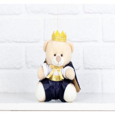 Imagem de TEDDE PRINCIPE URSO DE PELUCIA 12 cm - CKD CONFECCOES, Marinho