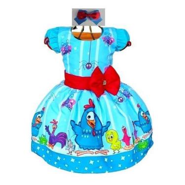 Imagem de Vestido Temático Galinha Pintadinha Azul Bufante - NALU_KIDS, 2